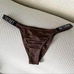 VS Panties Chocolate Color Rhinestones